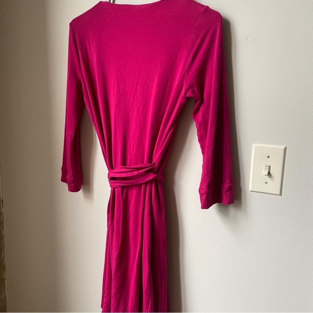 Diane von Furstenberg DVF Julian Two Mini Wrap Dress Lotus Berry size 8 - Picture 7 of 7